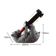 JFFFFWI Bere Orso Portabottiglie Divertente Animale Faunistico Portabottiglie da Vino, Piano di Lavoro/Piano per Tavolo/Free Standing, Premium Resin, Nero, 28 & Tempi; 18 cm, Creativo, Port