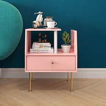 LSX-Comodino Comodino, Semplice e Moderno Piccolo Appartamento Macaron Rosa Letto Camera da Letto Armadio Aperto, Adatto for Soggiorno/Camera da Letto/Studio, 50x37x59,5 cm OYO
