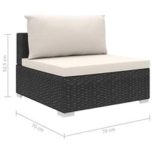 vidaXL Set Divani da Giardino 12 pz con Cuscini Foderati Lavabili Modulare Leggero Elegante Arredi da Esterno in Polyrattan Nero Telaio in Acciaio
