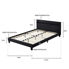 GYF Rete del Letto Struttura Letto Legno per Letto Cornici per Letti in Ecopelle Letto Matrimoniale Telaio A LED LED Lighting Telaio per Adulti, Bambini, Adolescenti