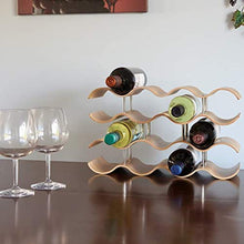 ZLASS Portabottiglie, portabottiglie in Legno Ondulato da appoggio impilabile, portabottiglie Decorativo a Quattro Strati per 14 Bottiglie per scrivania, Cucina, Armadio, Frigorifero