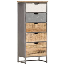 vidaXL Cassettiera 45x30x105 cm in Legno Massello di Mango
