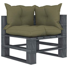 Tidyard Divano Pallet da Giardino con Cuscini, Divano da Giardino in Pallet 2 Posti in Legno Beige