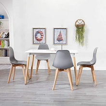 GrandCA Set di 4 sedie, sedie in Stile Nordico con Gambe in Legno massello, sedie per Soggiorno, sedie per Cucina,sedie per Ufficio (Grigio)