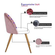 OFCASA Sedie sedie sala da pranzo Set da 2 in morbido velluto sedie schienale con gambe in metallo per sala da pranzo soggiorno ufficio mobili moderni hotel ristorante sedie(Rose)