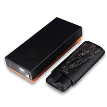 SHAOXI Vassoio di Cenere di Sigaro Black Leather Cigar Box di stoccaggio Cigar Humidor Cigar Box Tridimensionale in Rilievo Cigar Box