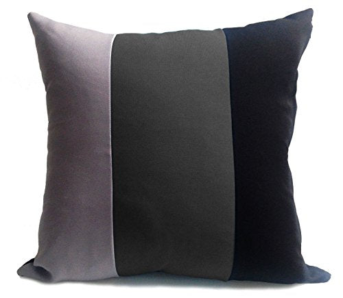 Set di 4 cuscini in 3 tonalità di colore nero, antracite, grigio