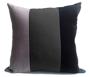 Set di 4 cuscini in 3 tonalità di colore nero, antracite, grigio
