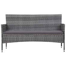 Festnight 5 pz Salottino in Rattan Set Divani da Giardino con Cuscini 2 Divano a 2 Posti/3 Posti +2 Poltrone e 1 Tavolino Colore Grigio Arredamento Giardino