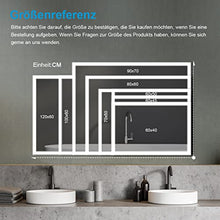 Heilmetz Specchio da bagno a LED con illuminazione, luce bianca calda, specchio da parete (Stile C, 50x70cm)