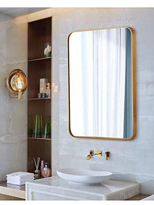 HXYSJ A Prova di Esplosione Telaio Specchio del Bagno Wall Hanging Bathroom Vanity Wall Hanging Bathroom Specchio Igienici Lavandino del Bagno Specchio Moda (Size : 60X80CM)