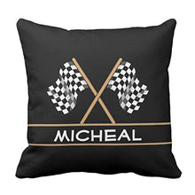 Kris.D Fodera per Cuscino da tiro Nero da Uomo Personalizzato a Scacchi da Corsa Striscia Bianca Federa Decorativa Federa complementi arredo casa Federa Quadrata 18 x 18 Pollici