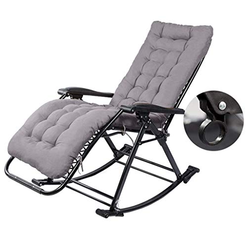 SHUAIIJUAN Sedia per il tempo libero domestico Sedia a dondolo con cuscini pieghevole Prato Lounge Sedie da giardino Sdraio da giardino reclinabile Poltrona reclinabile Patio Beach sedie a sdraio Max.