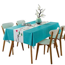 BKKENIDN Tovaglia, Tovaglia da Tavolo in PVC Blu-Verde Stile Cinese, Adatta per Ristoranti, Bento, Barbecue, Buffet, Campeggio