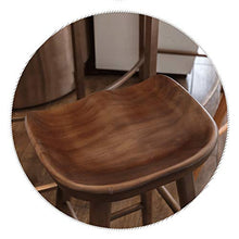 Sgabelli da bar Seggiolone in Legno Massello Sgabello da Bancone per La Colazione Cm Altezza 75 Cm con Poggiapiedi per Cucina Soggiorno Ristorante Caffetteria Pub(Color:Noce Nera)
