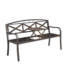 Panca da Giardino Per Patio Esterno da 59 Pollici,Panca da Cortile Per Il Tempo Libero Con Tavolo Centrale,Sedile Decorativo Con Struttura In Ghisa Durevole Combinazione di Tavolo E Sedia da Balcone