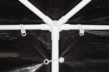 MaxxGarden Gazebo da Giardino, 3 x 6 m, con 6 pareti Laterali, 4 con finestre e 2 Chiuse, giunzioni plastiche, Impermeabile, con picchetti e Corde di Tensione, Nero