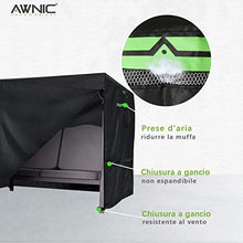 AWNIC Copertura per Altalena per Sedia a Dondolo da Giardino Copertura per Altalena Durevole per Esterni Anti-UV Impermeabile Ntivento e Antipolvere 210x125x170cm