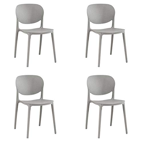 SEDIA IN POLIPROPILENE SET da 4 sedie GRIGIO CHIARO design moderno sala da pranzo soggiorno cucina ufficio Goose