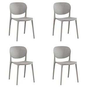 SEDIA IN POLIPROPILENE SET da 4 sedie GRIGIO CHIARO design moderno sala da pranzo soggiorno cucina ufficio Goose