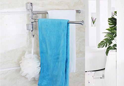 MBYW Portasciugamani Alto carico Portasciugamani da Bagno Girevole, Acciaio Inossidabile, Montaggio a Parete, portaoggetti per Bagno, Senza punzonatura, 2 portasciugamani rotanti da 30 cm