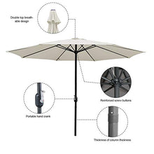 BMOT Ombrellone, Ø300cm Ombrellone da Giardino, Ombrellone UV UPF 40+, Ombrellone da Spiaggia Impermeabile, per Giardino, Balcone, Terrazza - Bianco Crema