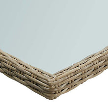Qnotici Tavolo da Pranzo da Giardino Tavolo da Campeggio Tavolo da Buffet Tavolo da Festa tavolino da Giardino 200x100x74 cm Vetro e polyrattan Marrone e Trasparente