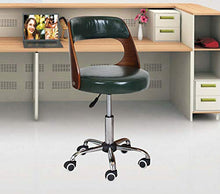 SHPEHP Sedia da disegno Sgabello con ruote, pelle PU con cuscino posteriore e ruote Sgabelli da bar girevoli Reception per ufficio Sgabello da bar Sgabelli da bar Sedia da pranzo-Green