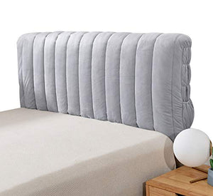 HDGZ Anti-collisione Cuscino Copertura per Testiera per Letto Fodera Elastica Protezione per Decorazione Camera da Letto, Copertura Antipolvere (Color : Light Gray, Size : 180 * 60cm)