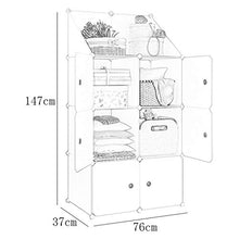 Locker Rack Armadio Organizzatore di Plastica 6-Porta 6-Gitter Ripiani Abbigliamento Cube Robusta Home Camera Blu 76X37X147CM MUMUJIN