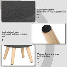 WOLTU SH08dgr Pouf Contenitore Sgabello Basso Sedia Rotonda Poggiapiedi Gambe in Legno Grigio Scuro