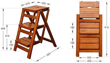 Mirui Sgabello Legno Folding Passo Sgabello Sgabello Scala Domestica scaletta Pieghevole di Legno di Gomma a Doppio Uso Multifunzionale Risparmiare Spazio, Peso 120kg Bearing