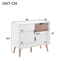 WGYDREAM Comodino Credenza con 1 Cassetto E 2 Porte Cassettiera da Comodino con Gambe in Legno Organizer Storage Unit, 89 * 39 * 82.5cm