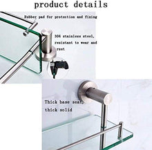 GDFEH Scaffale per Doccia 304 Scaffale per Doccia in Vetro in Acciaio Inox 304 Ripiani Doccia da Bagno, Bagno a Muro 2 Piumino a Ciondolo a Pendente