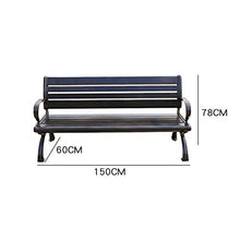 Panca da giardino panca per il tempo libero all'aperto, sedile da parco stabile in alluminio pressofuso per 3 persone, panche in metallo resistenti alle intemperie e alle intemperie per terrazze