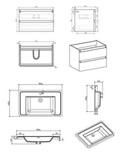 Yellow shop - Mobile Bagno Sospeso Cm 80 in Legno Completo di Lavabo in Marmoresina con E Senza Specchiera A LED Modello Meg 800 Varie Colorazioni (Graphite Lucido (Mobile + Lavabo))