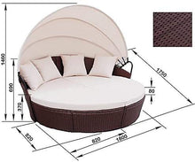 Divano Decorativo Vimini Mobili da giardino, Sedia Lounge Garden Combination Sofà, Mobili da giardino Salotto Sedia da giardino Sofà combinato,Brown