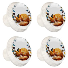 Maniglie per cassetti Manopole per cassetti Manopole rotonde Confezione da 4 per armadietto, cassetti, cassettiere, cassettiere ecc. WatercolFox Con Farfalla
