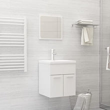 vidaXL Set Mobili da Bagno 2 pz Bianco Lucido in Truciolato
