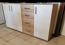 AVANTI TRENDSTORE - Bea - Comò e cassettiere, in legno laminato e bianco, disponibile in 2 diversi colori e 3 diverse dimensioni (Quercia Sonoma - bianco, 160x82x35 cm)