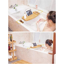 Vasca da Bagno Caddy, Smartphone Bicchiere di Vino Scanalatura Vasca da Bagno Vassoio Struttura Telescopica in Acciaio Inox, Adatto per La Maggior Parte delle Dimensioni Vasca, può Allungare 75-92cm