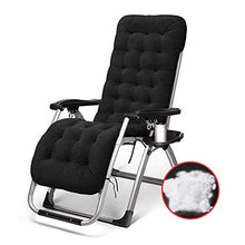 Hfyg Lettino Prendisole Sedie reclinabili del Patio Sedie a Sdraio a gravità Zero Sedie a Sdraio per Esterni Pieghevoli Portatili Sedie a Sdraio per sedie a Sdraio 200kg Chaise Longue (Color : Black)