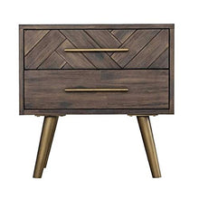 WALNUTA Comodino - Stand Side Chair Tavolo Vintage Night with Magazzinaggio Angoli Bedside Accanto Gabinetto for Office Soggiorno Camera da Letto USA