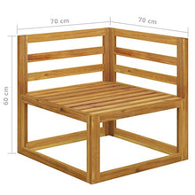 Tidyard Divano Modulare da Giardino a 2 Posti in Legno Massello di Acacia con Cuscini Crema,Divano Modulare da Giardino in Legno,Divano da Esterno in Legno,Divano in Legno,Divano Giardino 2 Posti