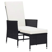 SKM Set Divani da Giardino 3 pz con Cuscini in Polyrattan Nero (30kg)