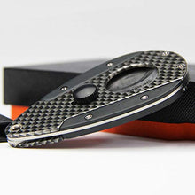 AUEDC Acciaio Inossidabile Cigar Cutter, in Fibra di Carbonio Portatile in Lega di Zinco del Sigaro ghigliottina Taglio Doppio Regalo Lama Scatola miglior Regalo per familiari e Amici