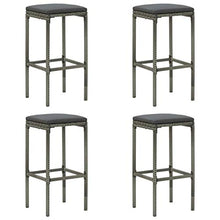 FAMIROSA Set da Bar da Giardino 5 pz con Cuscini in Polyrattan Grigio-4915