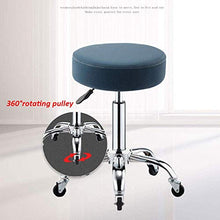 SXRDZ Gambe Chair Sgabello su rotelle, Nail Sgabello con PU Grigio Sedile pelle sintetica, Altezza regolabile 45-55 cm, peso 160 Kg supportati, regolabile girevole di rotolamento Sgabello for Massaggi