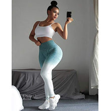 Pantaloni yoga allungata Pantaloni ad alto tenore di gradiente senza cuciture Sport Sport Slimming Collant Nine-Point Pants Pantaloni yoga Collant da donna in esecuzione esercizio fisico Push up