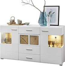 Armadietto laterale Pasto, soggiorno armadietto stanza, credenze, cassetti, con illuminazione a LED,170 x 94 x 42 cm